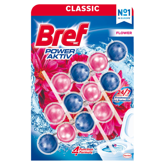 Toalettblock Power Active Flower 50 g 3-pack Bref